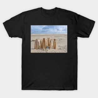 Composition of razor clams on beach T-Shirt